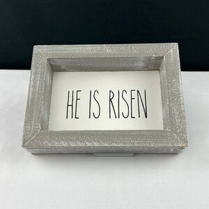 Sixtrees - 3/$48 - ‘He is Risen’ gray plaque. NWT Firm!